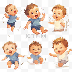 卡通宝宝奶嘴图片_动作和表情各异的男婴