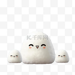 日本料理海报素材图片_可编辑文本效果onigiri 3D卡通模板