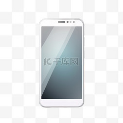 手机移动设备图片_白色智能手机，白色透明屏幕