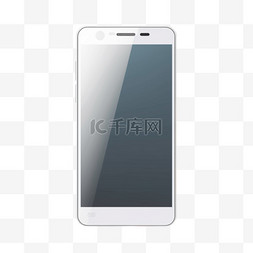 白色智能手机，白色透明屏幕