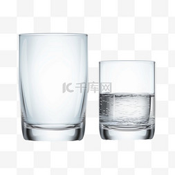 水杯图片_满的和空的玻璃杯