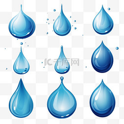 雨水设计图片_水滴设计元素向量集