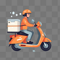 绘画人员图片_送货人员骑摩托车送快递