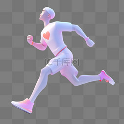 青春人偶图片_立体人物跑步3D