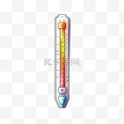 手绘卡通温度计体温计元素