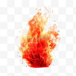 燃烧的红色炽热火花产生逼真的火