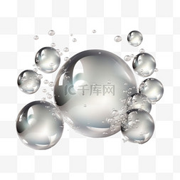 泡沫洗涤图片_带有反射的透明真实气泡