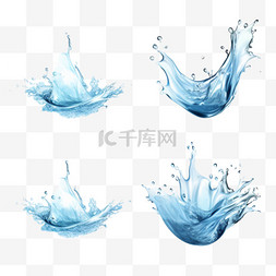 蓝色的运动图片_水溅好了。水中液体的动态运动。