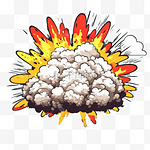 卡通炸弹爆炸和漫画热潮爆炸云