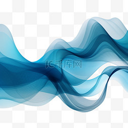 边框上图片_透明背景上的蓝色波浪形