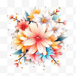 花天空图片_带有美丽花朵的弹簧模板。矢量插
