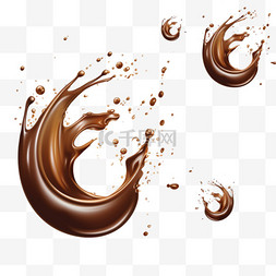 巧克力溅起的漩涡液体飞溅效果
