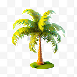 夏日3d棕榈树扣元素