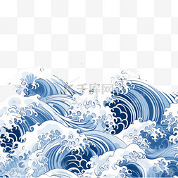 日式海浪纹图片_海浪海水底边