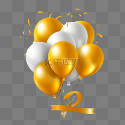 气球横幅图片_用金色气球庆祝周年纪念日