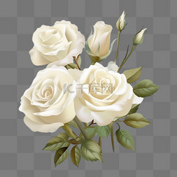植物白玫瑰花朵装饰