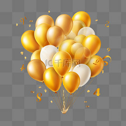 周年纪念背景图片_用金色气球庆祝周年纪念日