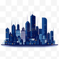 城市建筑简约图片_都市城市建筑天际线扁平