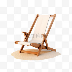 沙滩沙滩场景图片_3DC4D立体夏日场景沙滩折叠躺椅