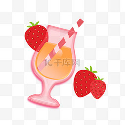 玻璃风夏日草莓汁