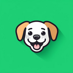 现代线条图标一只狗可爱微笑绿色