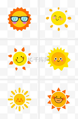 太阳帽详情图片_手绘太阳贴纸拟人