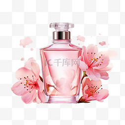 日本元素图片_带有樱花香味的新香水写实插图