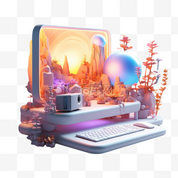 日常用品的小图标图片_3D立体产品设计日常用品常见电脑