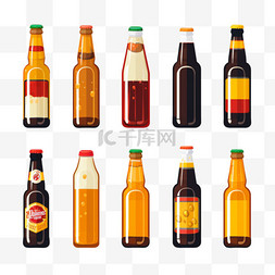国际啤酒日图片_啤酒平板设计的各种容器