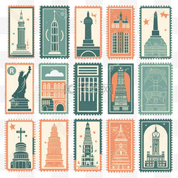一套平版城市邮票
