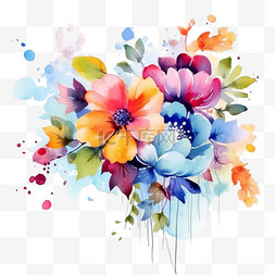 水彩彩色花卉背景装饰