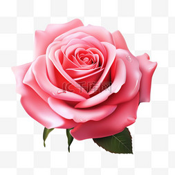 盛开的图片_3D立体黏土花朵玫瑰粉色