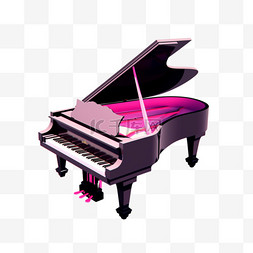钢琴卡通图片_钢琴乐器元素现代钢琴3d元素