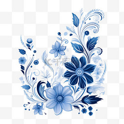 花卉请帖图片_蓝色花朵花卉装饰