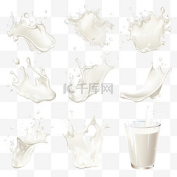 牛奶场图片_牛奶液体酸奶或乳饮料溅射