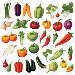 彩色果蔬蔬菜装饰图案合集