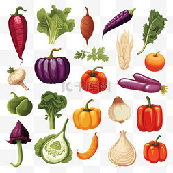 彩色蔬菜果蔬装饰合集