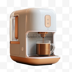 日常用品的小图标图片_咖啡机3D立体产品设计日常用品常