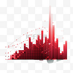 金融理财红色数据柱状图趋势