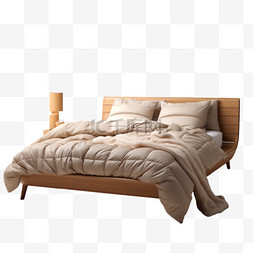 psd床上用品样机图片_3D立体产品设计木制床日常用品常