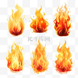 红色火焰图标图片_火焰大火燃烧火花贴纸图案