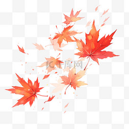 纯色的图片_秋天枫叶飘落的枫叶元素