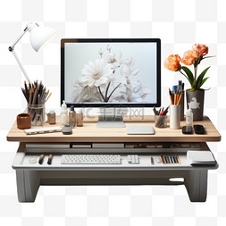 整洁书桌C4D立体3D家具设计感日用