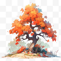 秋天植物树木秋天的树木元素