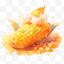 秋天丰收果实玉米谷物金黄色