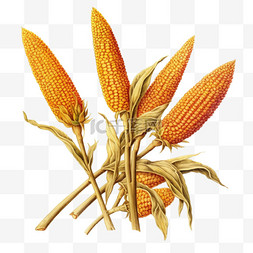 农作物谷子秋天丰收玉米谷子元素