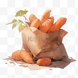 农作物背景图片_红薯袋子中的红薯元素