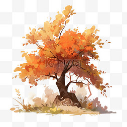 秋天的叶子图片_秋天植物树木秋天的树木元素