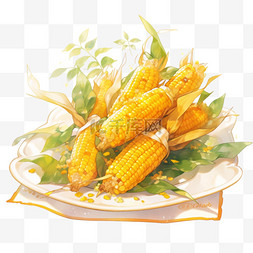 金黄色背景图片_秋天金黄色的玉米丰收果实玉米