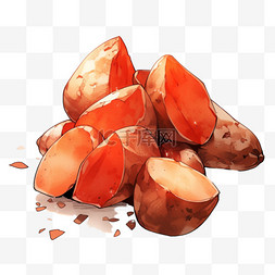 农作物背景图片_红薯蒸熟的红薯手绘切开的红薯